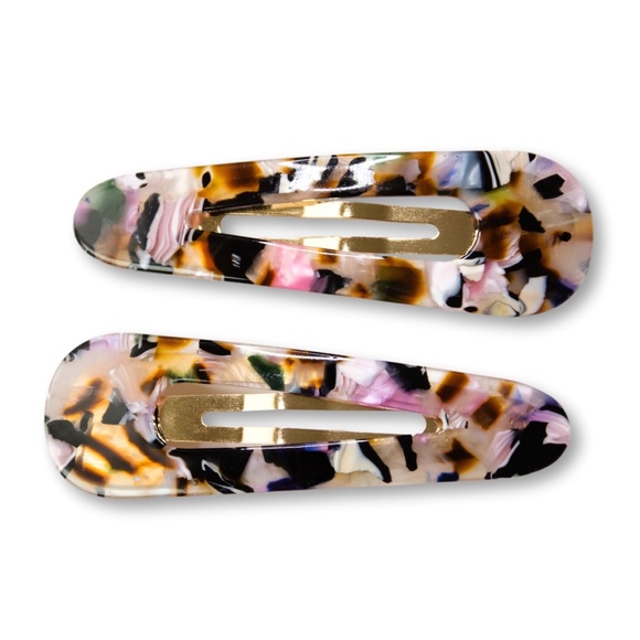 Accessories - Set Of 2 Large Acetate Snap Hair Clips